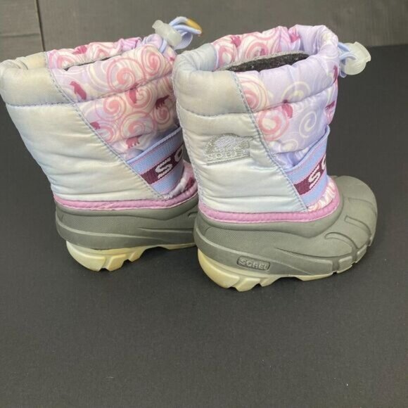 Sorel Cub Purple Lilac Insulated Pull On Snow Winter Boots baby girl Shoe Size 6 - Picture 8 of 13